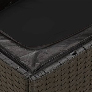 vidaXL Sofa ogrodowa z poduszkami, 2-osobowa, czarna, polirattan 9