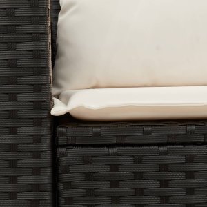 vidaXL Sofa ogrodowa z poduszkami, 2-osobowa, czarna, polirattan 11