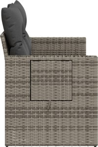 vidaXL Sofa ogrodowa z poduszkami, 2-osobowa, szara, polirattan 6