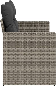 vidaXL Sofa ogrodowa z poduszkami, 2-osobowa, szara, polirattan 5