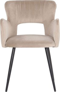Beliani 2 krzesła do jadalni welurowe beżowoszare SANILAC 4