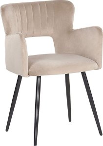 Beliani 2 krzesła do jadalni welurowe beżowoszare SANILAC 5
