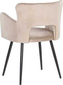 Beliani 2 krzesła do jadalni welurowe beżowoszare SANILAC 6