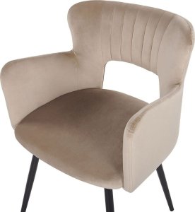 Beliani 2 krzesła do jadalni welurowe beżowoszare SANILAC 7