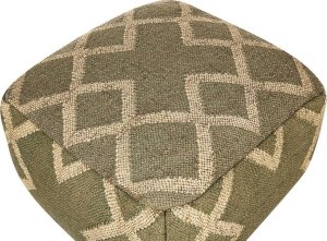 Beliani Puf z juty 50 x 50 cm zielono-beżowy GOPI 3