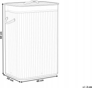 Beliani Kosz bambusowy z pokrywą jasne drewno KOMARI 3