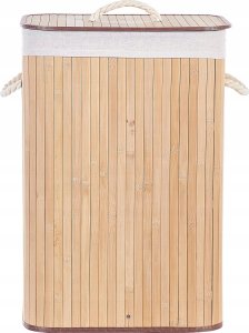 Beliani Kosz bambusowy z pokrywą jasne drewno KOMARI 4