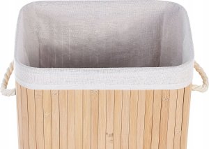 Beliani Kosz bambusowy z pokrywą jasne drewno KOMARI 6
