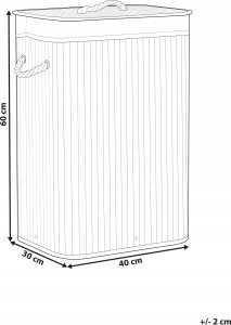 Beliani Kosz bambusowy z pokrywą jasne drewno KOMARI 9