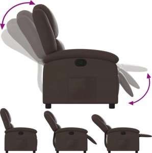 vidaXL Fotel rozkładany, brązowy, sztuczna skóra 6