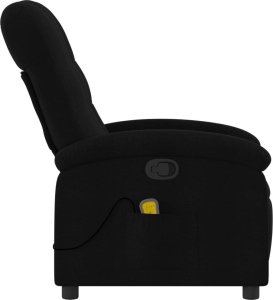 vidaXL Rozkładany fotel masujący, czarny, obity tkaniną 5