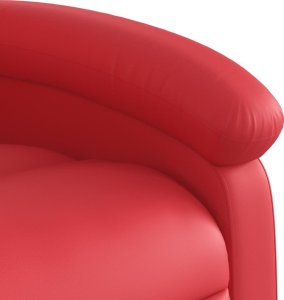 vidaXL Rozkładany fotel masujący, czerwony, sztuczna skóra 9