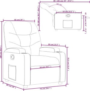 vidaXL Fotel rozkładany, czarny, sztuczna skóra 11