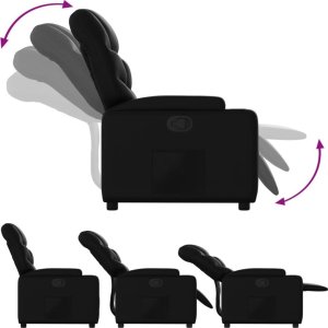 vidaXL Fotel rozkładany, czarny, sztuczna skóra 6