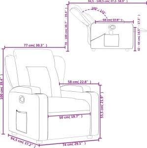 vidaXL Fotel rozkładany, czarny, sztuczna skóra 11