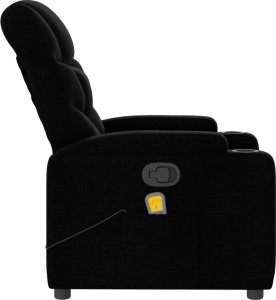 vidaXL Rozkładany fotel masujący, czarny, obity tkaniną 5