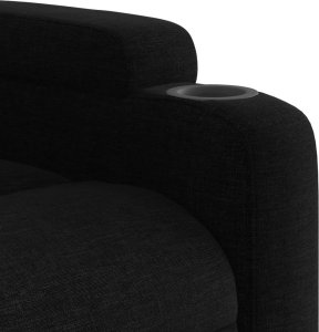 vidaXL Rozkładany fotel masujący, czarny, obity tkaniną 9