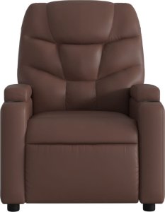 vidaXL Fotel rozkładany, brązowy, sztuczna skóra 3