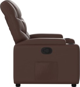 vidaXL Fotel rozkładany, brązowy, sztuczna skóra 4