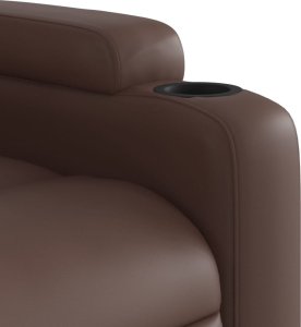 vidaXL Fotel rozkładany, brązowy, sztuczna skóra 8