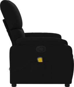 vidaXL Rozkładany fotel masujący, czarny, obity tkaniną 5