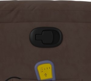 vidaXL Rozkładany fotel masujący, brązowy, obity mikrofibrą 10