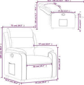 vidaXL Fotel rozkładany, czarny, sztuczna skóra 11