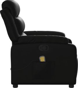 vidaXL Rozkładany fotel masujący, czarny, sztuczna skóra 8