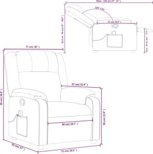 vidaXL Rozkładany fotel masujący, czarny, obity tkaniną 12