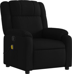 vidaXL Rozkładany fotel masujący, czarny, obity tkaniną 3