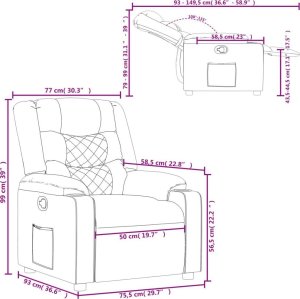 vidaXL Fotel rozkładany, czarny, sztuczna skóra 11