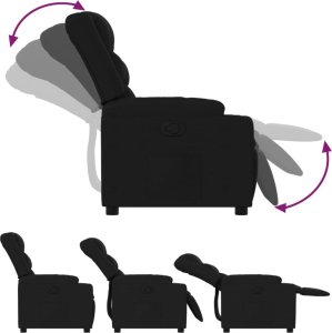 vidaXL Fotel rozkładany, czarny, obity tkaniną 3