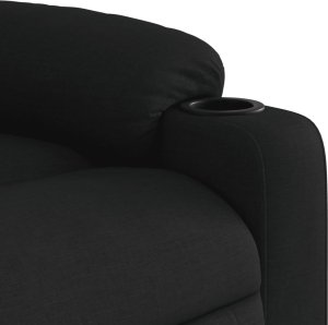 vidaXL Fotel rozkładany, czarny, obity tkaniną 6