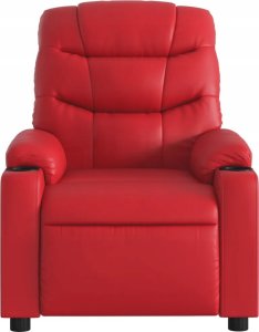 vidaXL Rozkładany fotel masujący, czerwony, sztuczna skóra 6
