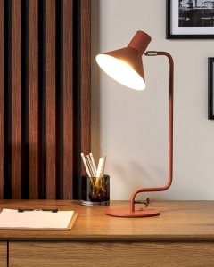 Lampka biurkowa Beliani Lampa biurkowa regulowana metalowa pomarańczowa RIMAVA 2