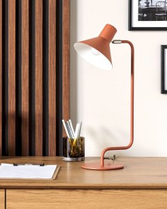 Lampka biurkowa Beliani Lampa biurkowa regulowana metalowa pomarańczowa RIMAVA 3