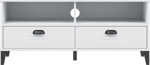 vidaXL Szafka pod telewizor , biała, lite drewno sosnowe 6