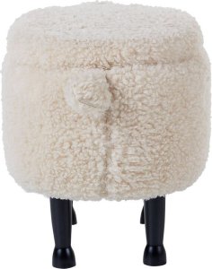 Beliani Pufa zwierzak ze schowkiem beżowa SHEEP 5