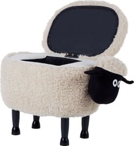 Beliani Pufa zwierzak ze schowkiem beżowa SHEEP 6