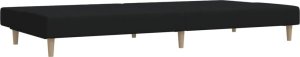 vidaXL Rozkładana kanapa 2-osobowa, czarna, tapicerowana tkaniną 6