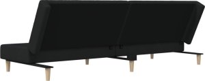 vidaXL Rozkładana kanapa 2-osobowa, czarna, tapicerowana tkaniną 8