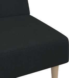 vidaXL Rozkładana kanapa 2-osobowa, czarna, tapicerowana tkaniną 9