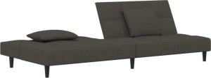vidaXL 2-osobowa kanapa, 2 poduszki, ciemnoszara, aksamitna 4