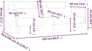 vidaXL 2-osobowa kanapa, niebieska, tapicerowana tkaniną 11