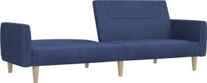vidaXL 2-osobowa kanapa, niebieska, tapicerowana tkaniną 4