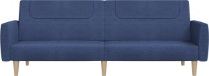 vidaXL 2-osobowa kanapa, niebieska, tapicerowana tkaniną 5