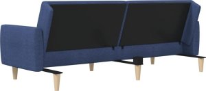 vidaXL 2-osobowa kanapa, niebieska, tapicerowana tkaniną 8