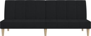 vidaXL Rozkładana kanapa 2-osobowa, czarna, tapicerowana tkaniną 5