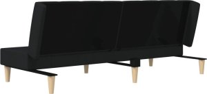 vidaXL Rozkładana kanapa 2-osobowa, czarna, tapicerowana tkaniną 8