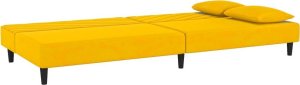 vidaXL 2-osobowa kanapa, 2 poduszki, żółta, aksamitna 6